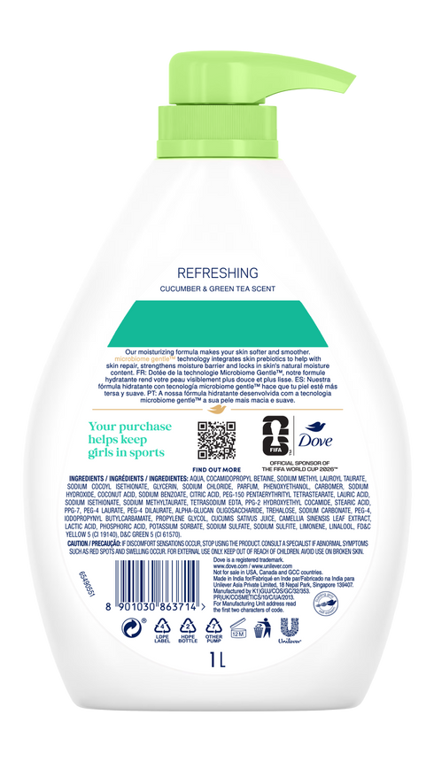 Dove FIFA Refreshing Body Wash 1L