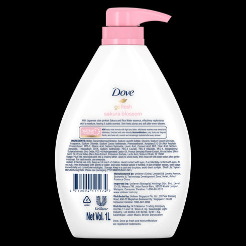 Dove Go Fresh Body Wash Sakura Blossom x Pink Salt 1L
