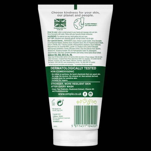 Simple Regeneration Age Resisting Facial Wash 150ml