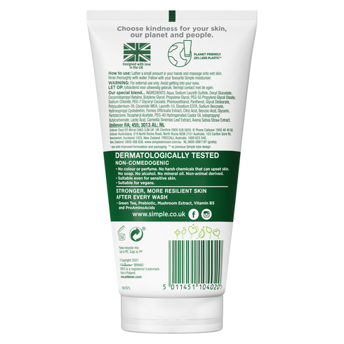 Simple Regeneration Age Resisting Facial Wash 150ml