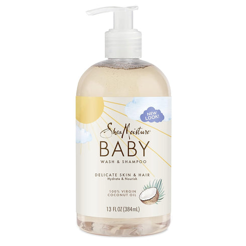 SheaMoisture Baby Wash and Shampoo 100% Virgin Coconut Oil for Baby Skin Cruelty Free Skin Care 13 oz