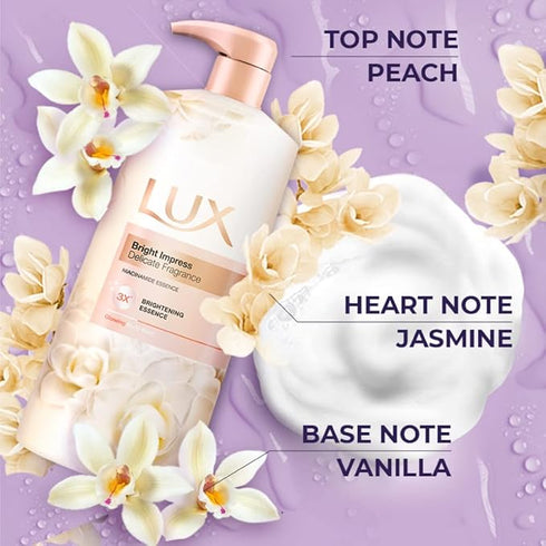 LUX BODY WASH LIQUID BRIGHT IMPRESS DELICATE FRAGRANCE 900ML