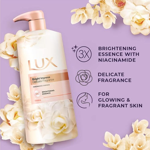 LUX BODY WASH LIQUID BRIGHT IMPRESS DELICATE FRAGRANCE 900ML