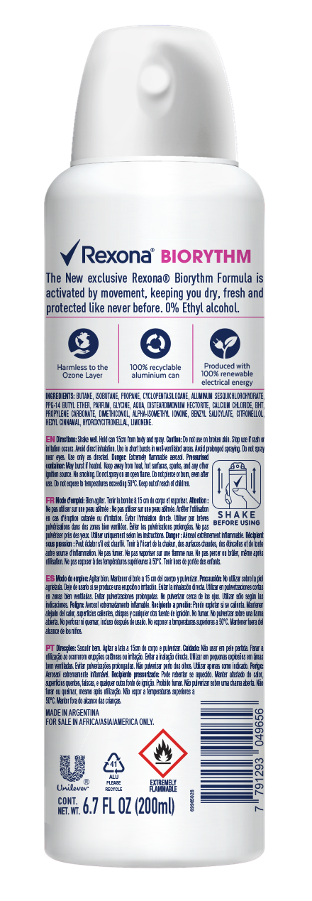 Rexona Women Motion Activated Deodorant Spray Biorythm 200ML