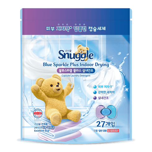 Snuggle Capsules Laundry Detergent – Blue Sparkle Plus Indoor Drying 27s