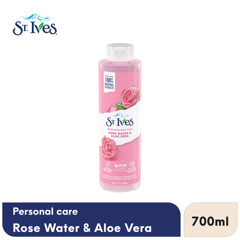 St Ives Skin Cleansing Body Wash Liquid Rose Water & Aloe Vera 700ML