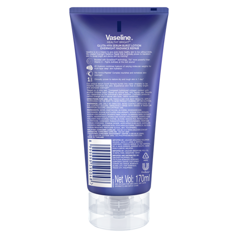 Vaseline Healthy Bright Gluta-Hya Serum Burst Lotion Overnight Radiance Repair 200ml