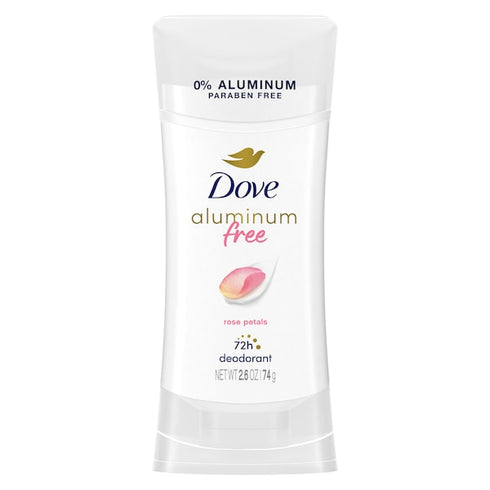 DOVE DEODORANT SOLID STICKS ROSE PETALS 0% ALUMINUM 48H DEODORANTS