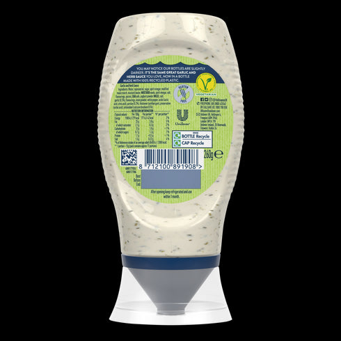 HELLMANN'S MEAT AND FISH GARLIC AND HERB 250ml