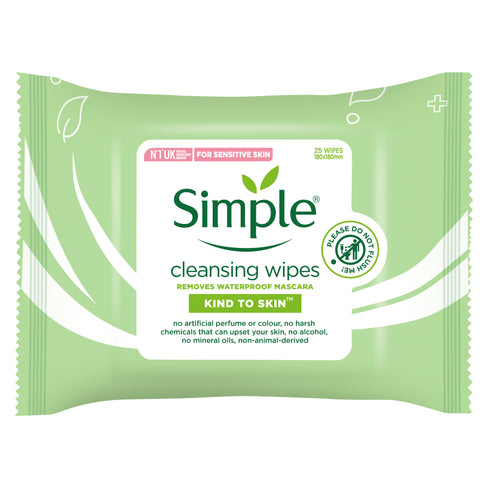 SIMPLE KIND TO SKIN FACE CARE CLEANSING WIPES 25PCS