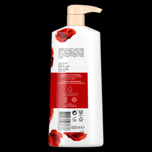 Lux Secret Poppy Opulent Fragrance Body Wash 600ml