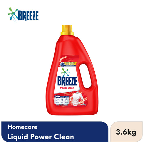 BREEZE POWER CLEAN LAUNDRY DETERGENT LIQUID 3.6KG