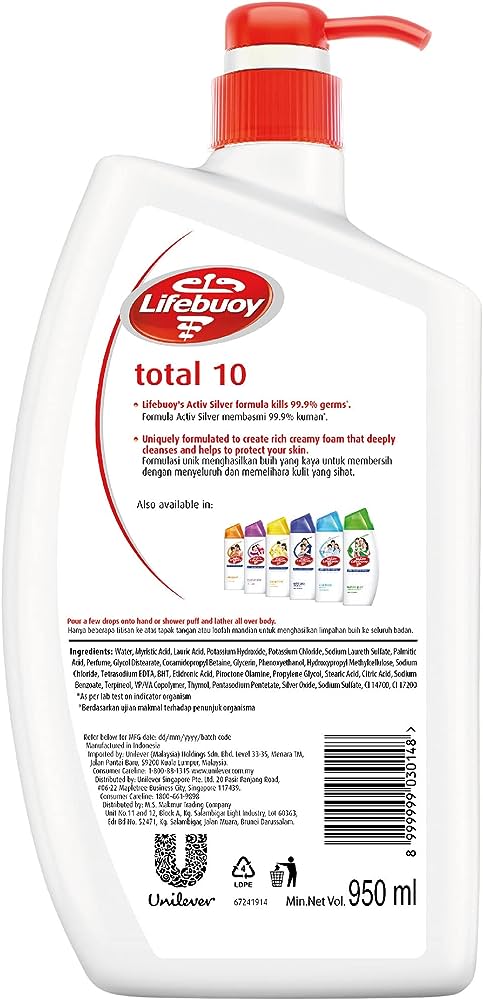 LifeBuoy Total 10 Anti Bacterial Body Wash 950ml