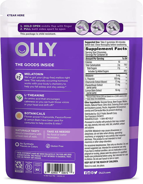 OLLY Sleep Refill Pouch 60 Gummies