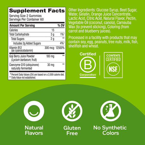 OLLY Daily Energy Gummy Chewable 60 Gummy Supplement