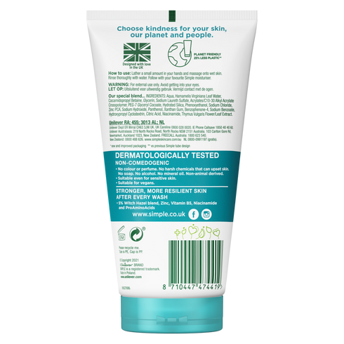 Simple Daily Skin Detox Purifying Gel Facial Wash 150ml