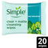 Simple Daily Skin Detox Clear + Matte Cleansing Wipes 20pcs