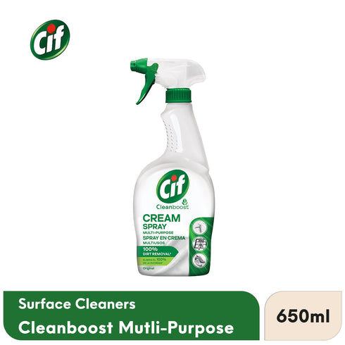 CIF CLEANBOOST MULTI-PURPOSE CREAM SPRAY WITH 100% DIRT REMOVAL 650ML