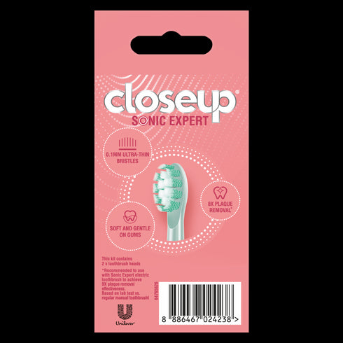 CLOSE UP SONIC EXPERT TOOTHBRUSH ELECTRIC GREEN REFILL