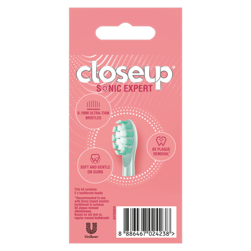 CLOSE UP SONIC EXPERT TOOTHBRUSH ELECTRIC GREEN REFILL