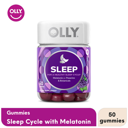 OLLY Sleep Gummy Vitamins with Melatonin Chewable Gummy Supplement 50 Gummies