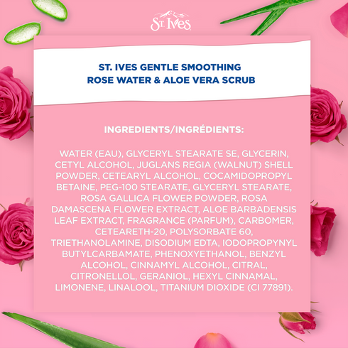 ST IVES FACIAL CLEANSING FACE SCRUB ROSE WATER & ALOE VERA 170G