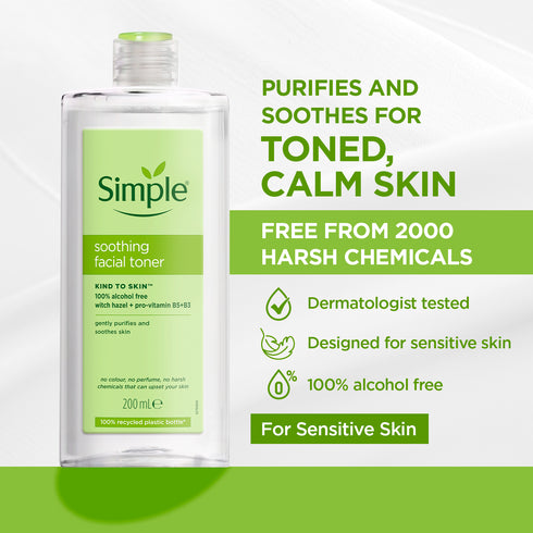 SIMPLE KIND TO SKIN FACE CARE SOOTHING FACIAL TONER 200ML