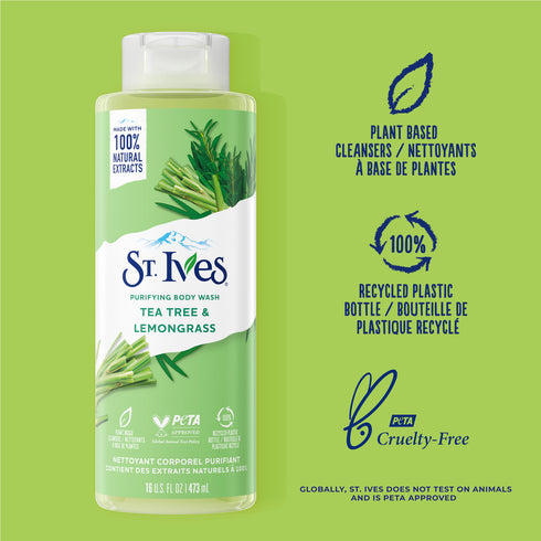 St. Ives Body Wash Tea Tree Lemongrass 22oz