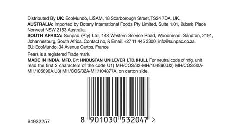 Pears Skin Cleansing Soap Bar Blue 125g x3