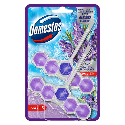 Domestos Power 5 Toilet Rimblock - Lavender 2x50g