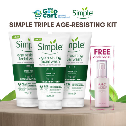 Simple Triple Age-Resisting Facial Wash Kit