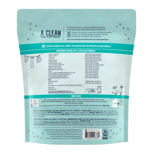 Seventh Generation Ultra Power Plus Laundry Detergent Packs Fresh Citrus 42pcs