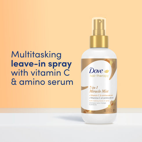 Dove Hair Therapy 7-in-1 Hairspray Miracle Mist + Vitamin C Leave-in Spray for Damaged Hair, 7.5 oz