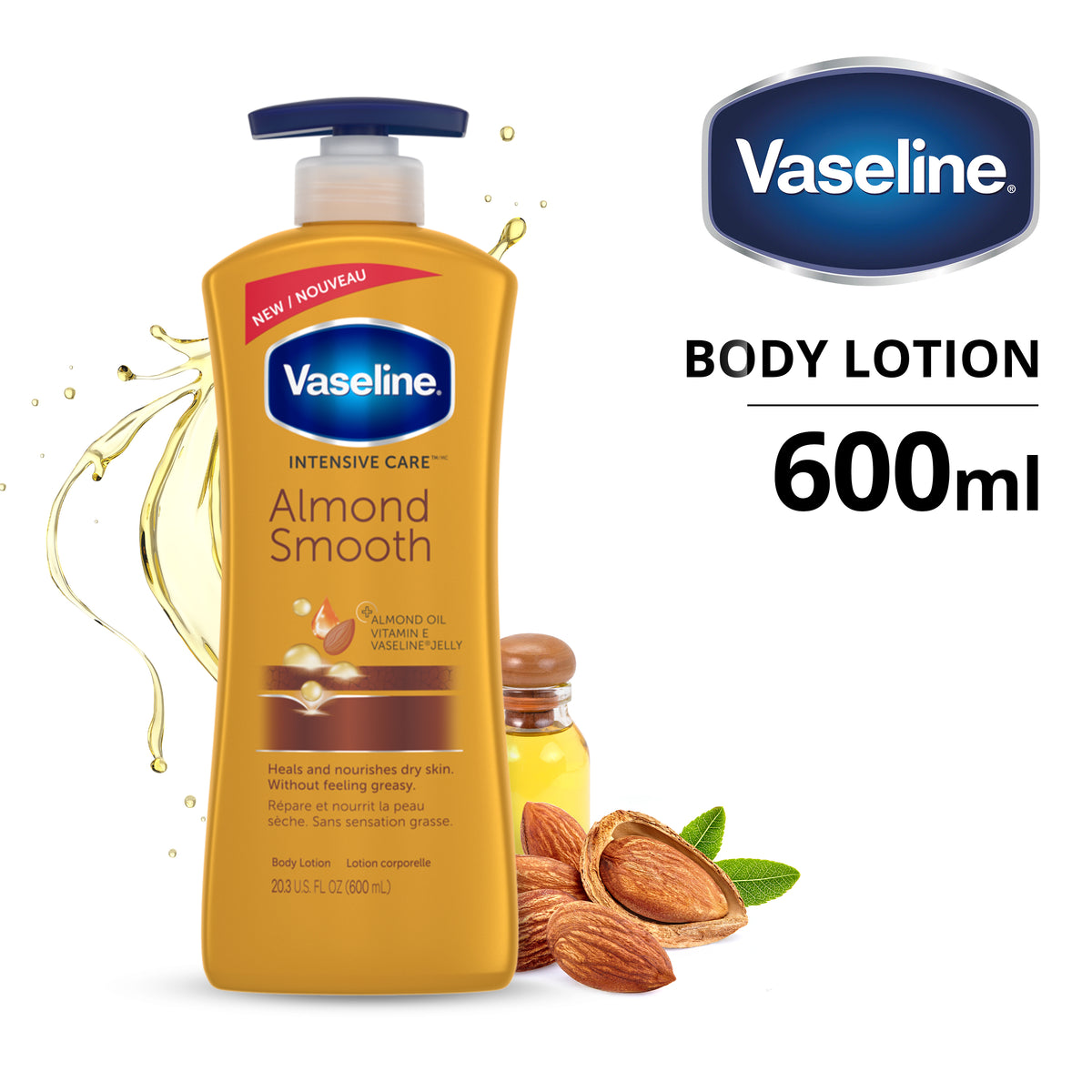 Vaseline Intensive Care Body Lotion Almond Smooth 600ml The Good Cart SG