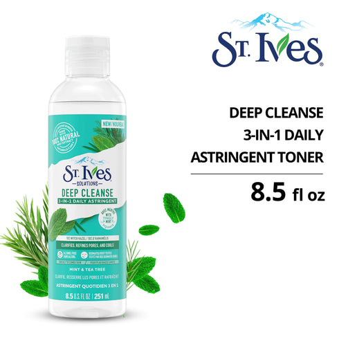 St. Ives Mint & Tea Tree Deep Cleanse 3-in-1 Daily Astringent Toner - 8.5 fl oz