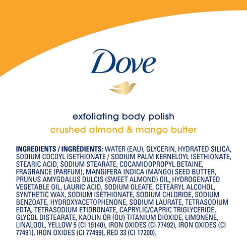 Dove Body Polish Crushed Almond & Mango Butter Moderate Exfoliating Body Scrub 298g