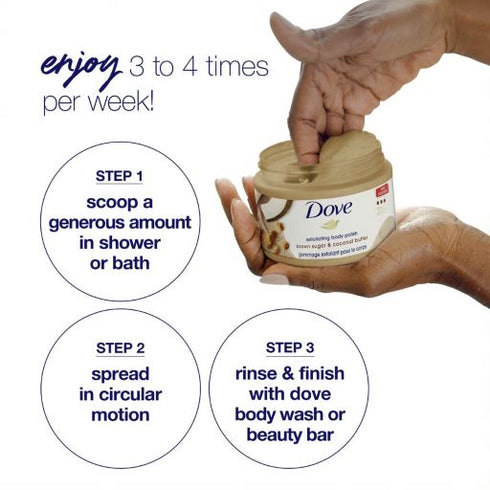 Dove Body Polish Brown Sugar & Coconut Butter Deep Exfoliating Body Scrub 298g