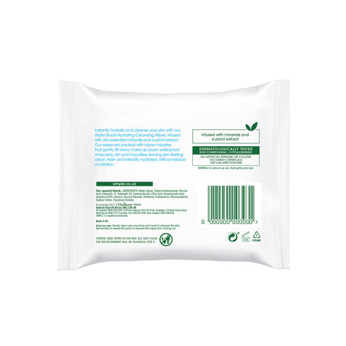 Simple Water Boost Hydrating Cleansing Wipes 25pc