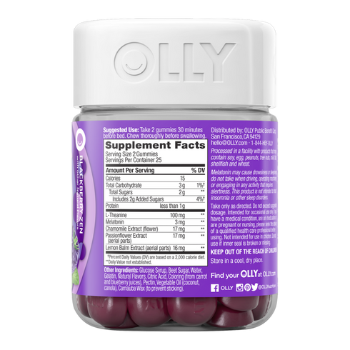 OLLY Sleep Gummy Vitamins with Melatonin Chewable Gummy Supplement 50 Gummies