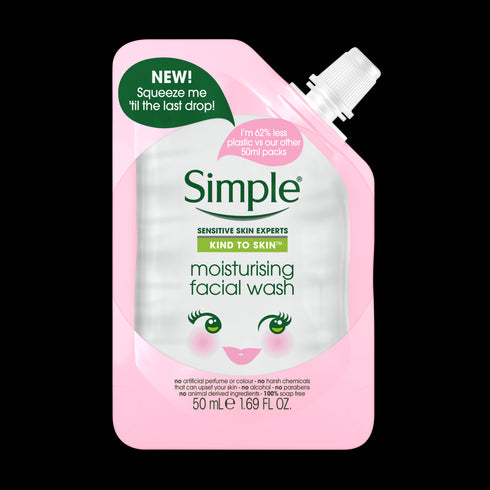 Simple Kind To Skin Moisturising Travel-Sized Facial Wash Pouch 50ml