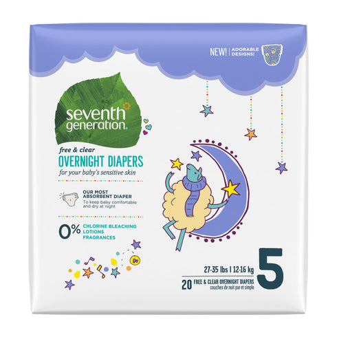 SEVENTH GENERATION BABY Overnight Diapers - Free & Clear 20 pc