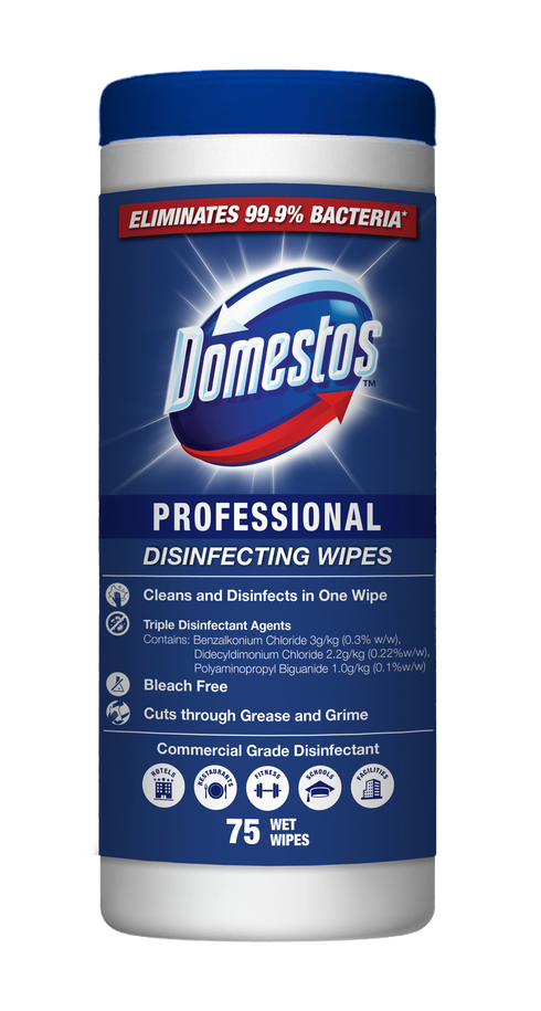 Domestos Pro Disinfecting Wipes 75pc