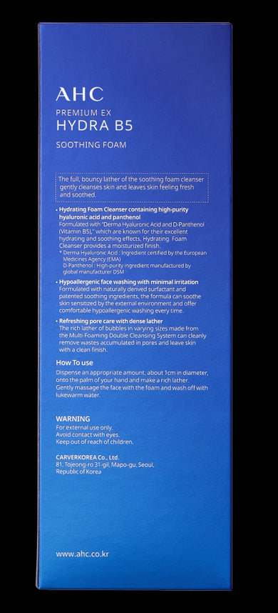 AHC Premium EX Hydra B5 Soothing Foam 180ml