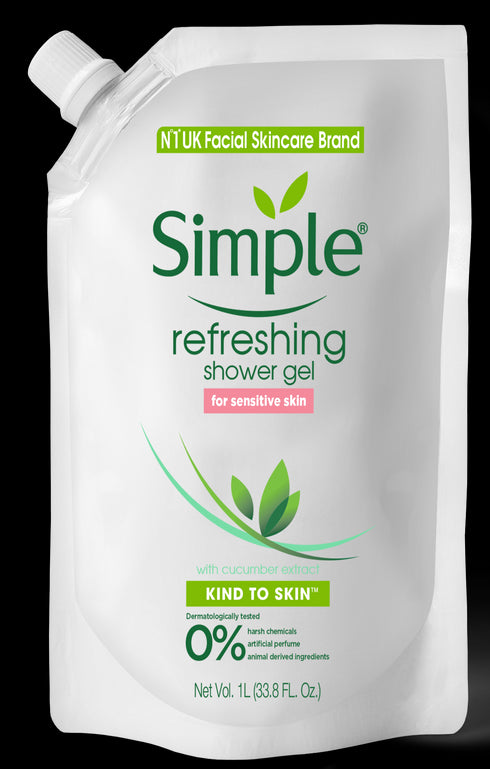 Simple Refreshing Shower Gel Refill Pouch 1L