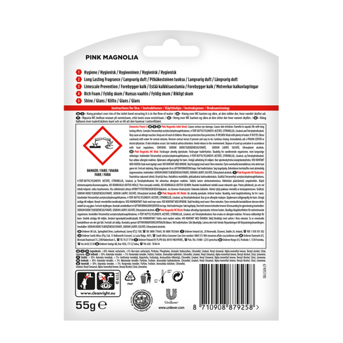 Domestos Pink Magnolia Toilet Rim Block 55G