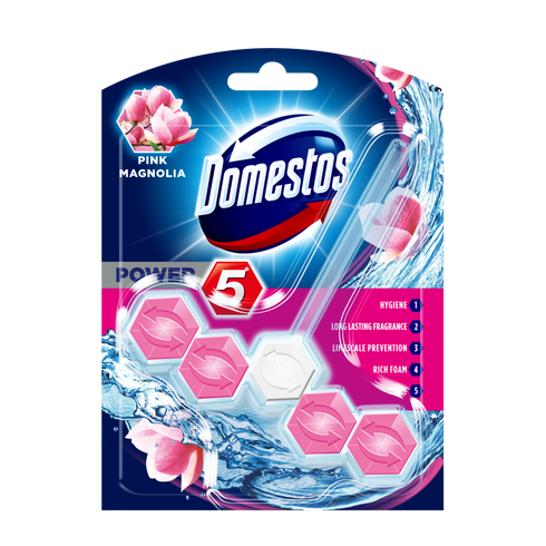 Domestos Pink Magnolia Toilet Rim Block 55G