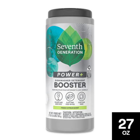 Seventh Generation Power+ Dishwasher Detergent Booster Powder Fresh Citrus Scent Dish Cleaner 27 oz