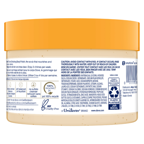 Dove Body Polish Crushed Almond & Mango Butter Moderate Exfoliating Body Scrub 298g