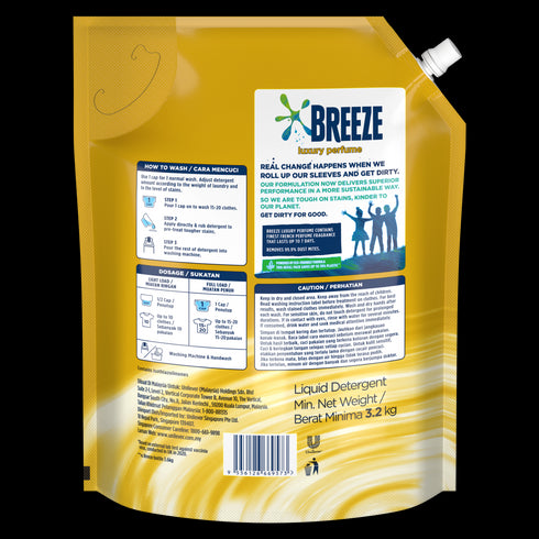 Breeze Luxury Perfume Laundry Detergent 3.2kg Refill