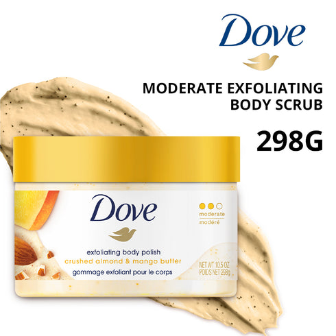 Dove Body Polish Crushed Almond & Mango Butter Moderate Exfoliating Body Scrub 298g